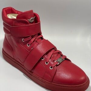 Ferrari Massari High Hustler Red Leather High‎ Top Sneakers Mens Size 10.5